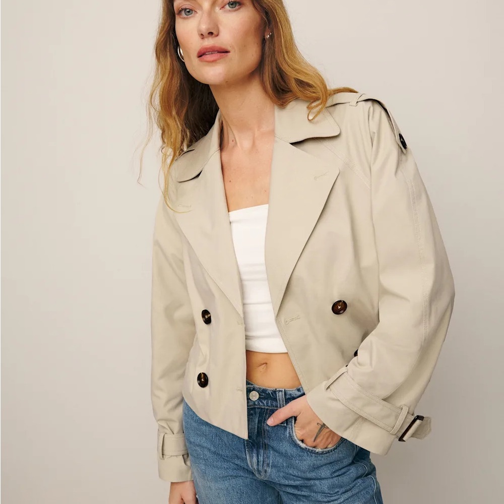 Reformation Brooklyn Cropped Jacket Brown - Size M